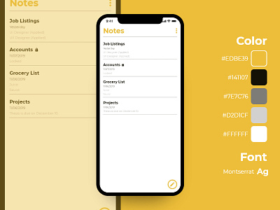 Notes Widget design minimal mobile ui ui ux ui design ui designer ux designer
