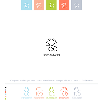 Téo brand branding business card design illistration logo logos paris security vector