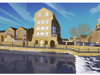 The riverhouse affinity designer background art concept art environment house illustration illustrator river setting vector vector art