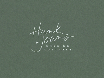 Hank + Joan's Primary Logo branding cape cod cottage hand lettering identity logo sage