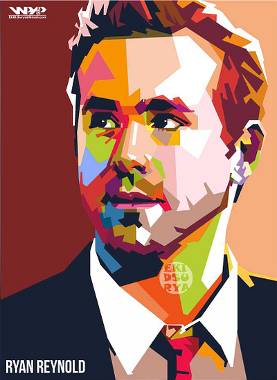 Ryan Reynold art design digital illustration illustrations popart portrait vector vector illustration wpap