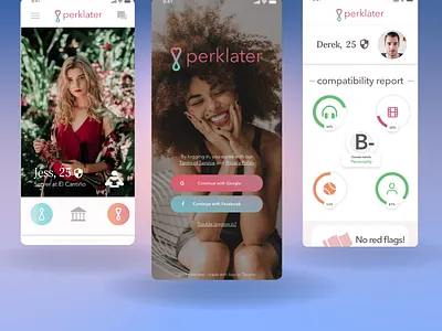 Perklater app branding dating app design flat design graphicdesign illustration logo product design typography ui ux ux design vector