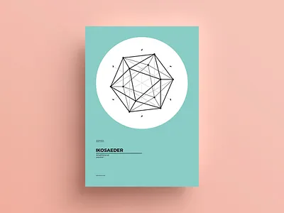 Poster Series 01 / Mathematics clean design icosahedron illustration mathematics minimalism minimalist poster poster design print print design vector