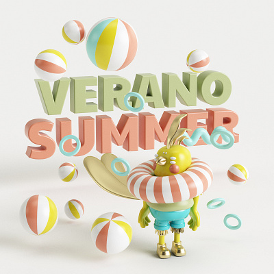 summer 3d bird character cinema4d design diseñodepersonaje illustration modelado modeling personaje