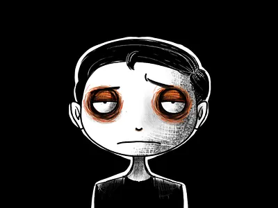 My Avatar creepy digital handsome illustration neat outstanding rough texture tim burton tired toon unique