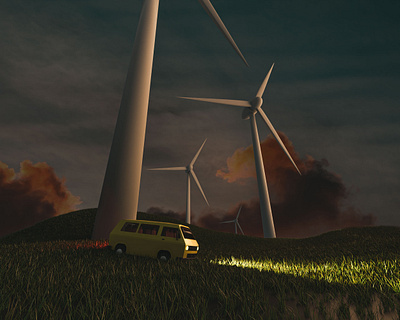 WindFarm 3d 3dart blender blender3d cyclesrender design digitalart illustration modeling render