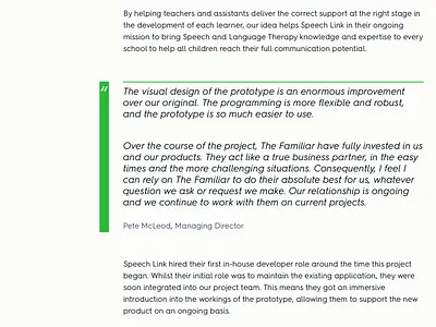 Testimonials Typography accessibility case studies testimonials the familiar typography web