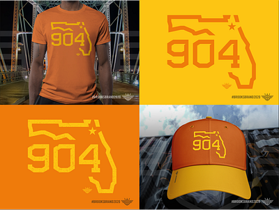 Florida Corners: Northeast - 904 904 apparel design apparel logo apparel mockup area code florida illustration jacksonville logo monoline northeast orange state yellow