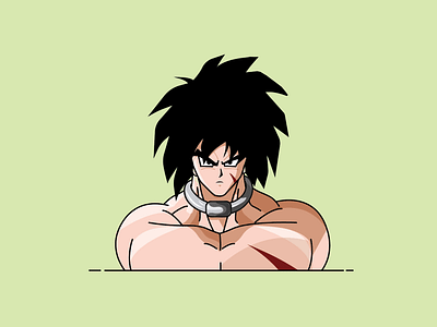 broly adobe illustrator characterdesign dbz design dragonball flat illustration illustrator lineart monoline ui vector