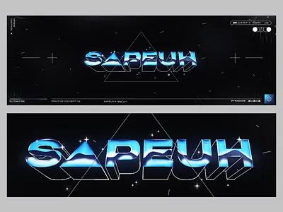 twitter header 3d digitalart graphicindex retro typography