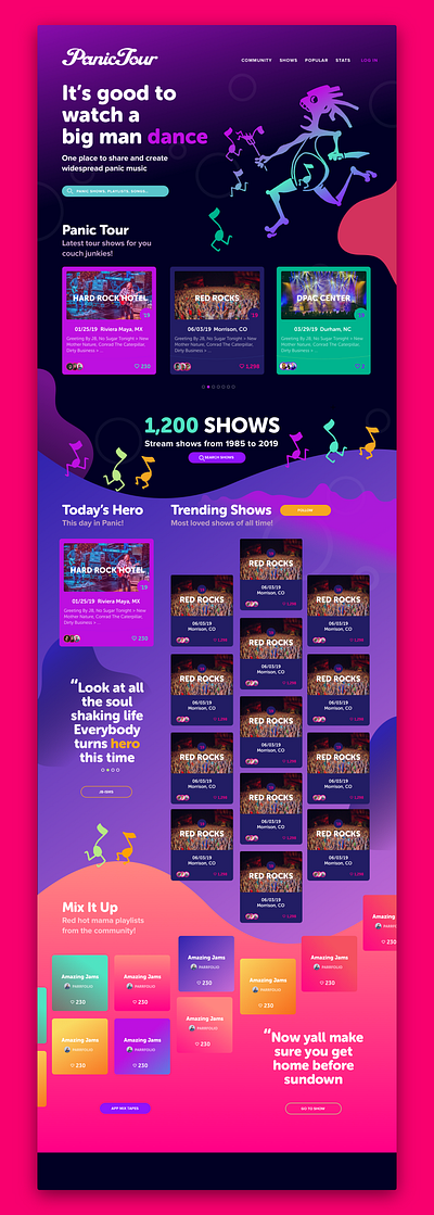 Panic Tour app design ux