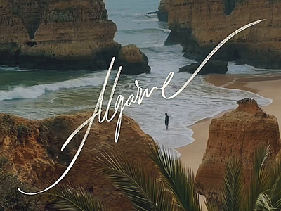 Algarve algarve art direction calligraphy custom design elegant flow handwritten lettering logo motion graphics relaxed signature style traveling type typography unique video