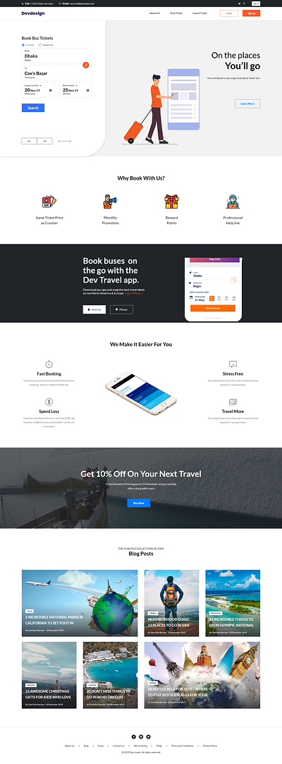 Free Dev Bus Ticket Web UI application branding concept design devdesign download free freebie freebies grid minimal ticket trendy typography ui web website