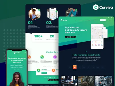 Website UI Design for Carviva app design figma figmaafrica figmadesign homepage identity logo market ui vehicles
