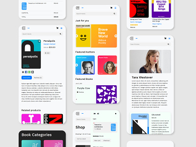 EXLIBRIS - Mobile UI shots app books bookstore design graphic design interface design minimalistic mobile rounded corners typography ui ux wordpress wordpress design wordpress developer