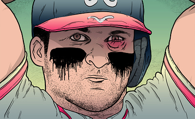 Dan Uggla braves illustration photoshop wacom tablet