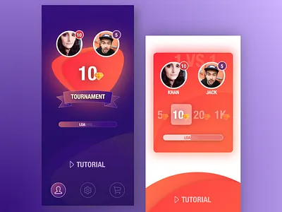 Online Game app UI [1 vs 1 player]. application game mobile mobile app design mobile game online phone game ui ux