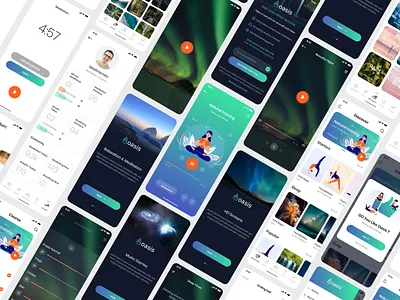 Oasis | relaxation / yoga ios app ui art illustration ios relaxation ui uiux ux yoga