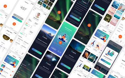 Oasis | relaxation / yoga ios app ui art illustration ios relaxation ui uiux ux yoga