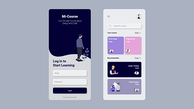 MiCourse App Exploration app branding design interface ios ui ui design uidesign uiuxdesign ux uxdesign