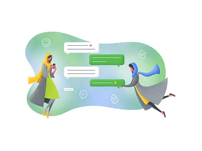 Igap Landing Page Illustrations: Chat character character design chat chat app design graphic design illustration illustrator landing page messenger social media team vector