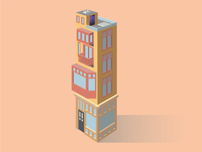 isometric House flat illustration vector