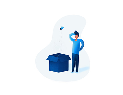 Empty Box 404 blue box design empty illustration surprise ui