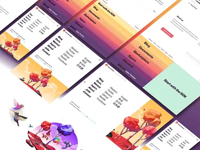 Decentraland — Menu + Footer 3d environment footer lowpoly rainbow typogaphy website