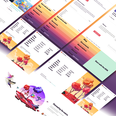 Decentraland — Menu + Footer 3d environment footer lowpoly rainbow typogaphy website