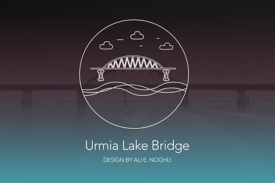 The Urmia Lake Bridge ali.e.noghli bridge dribbble hello firstshot flat icon illustration illustrations illustrator iran iranian lake minimal persian urmia vector