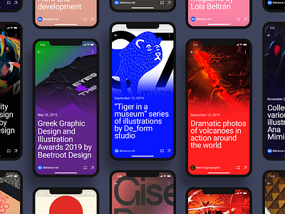 Pulse UI Kit. News Aggregator App app design cards interface mobile mobile app mobile design mobile ui news news feed newsapp newsfeed themplates typography ui component ui components ui design ui elements ui kit ui kits ui pack