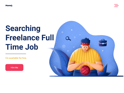 Available for hire art available branding design dribbble dribbble ball full time job hire illustration landing page logo plants searching ui ux vector