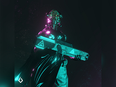 Cyber-Trooper b3d blender 3d blender3d blender3dart character concept cyberpunk future gun helmet photoshop retro rifle synth