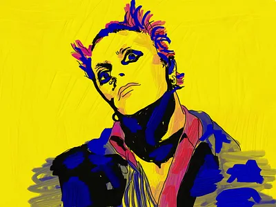 Keith Flint adobe fresco drawing illustration oil painting the prodigy