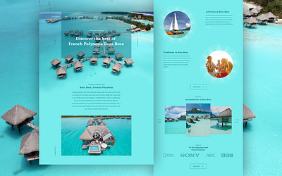 Bora-Bora Website Design | UI Landing Page concept design design landing landing page landingpagedesign travelwebsitedesign ui uidesign uiuxdesign uxdesign websitedesign