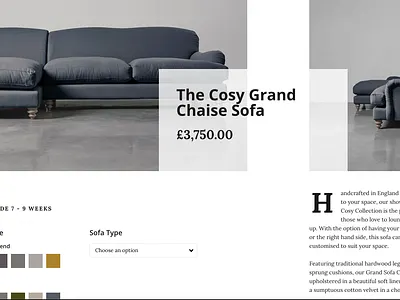 Furniture Product Page black clean css css grid ecommerce minimal white