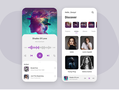 music application app design mockup music musicapp musicplayer trends ui uiux uiuxdesign uiuxtrends ux