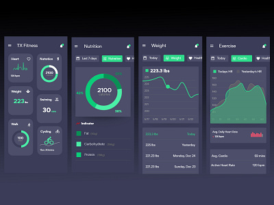 UI for Fitness App (Pratical) app design flat ui