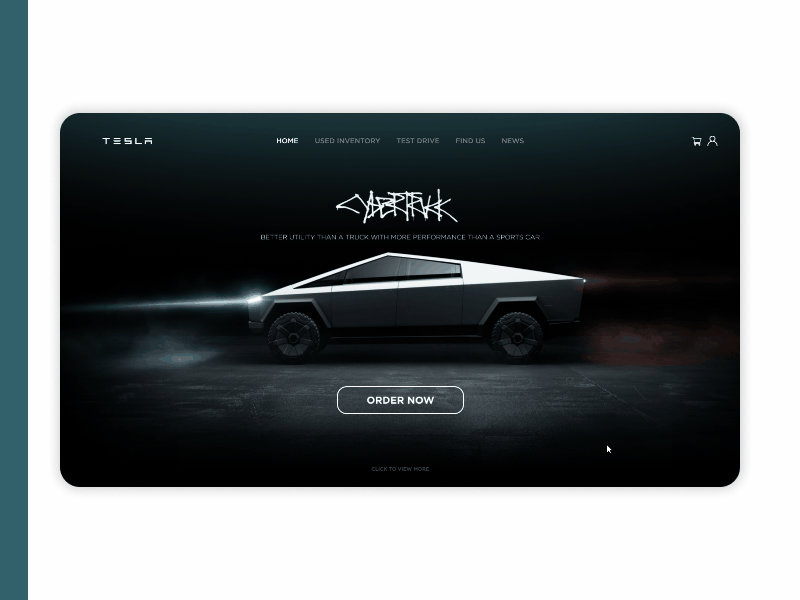 CYBERTRUCK TESLA animation cybertruck design figma prototype prototyping smart animation tesla ui web