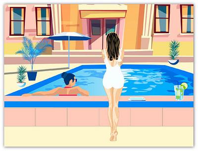 swimming pool illustration adobe illustration adobe illustrator bath design graphicdesign illustration illustration art illustration design illustration digital pool swimming swimming pool swimmingpool vector
