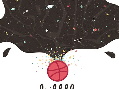 Hello, Dribbble! illustration