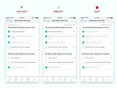 How to tag as "required" on mobile? design mobile ui required field servicebridge to do to do list ui ux