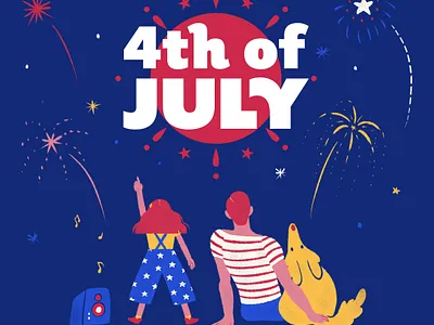 iHeartRadio 4th of July Illustration 2019 4th of july american digital art editorial illustration family festival fireworks holiday illustration independence day july 4th music radio stargazing stars summer