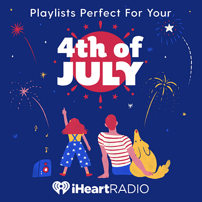 iHeartRadio 4th of July Illustration 2019 4th of july american digital art editorial illustration family festival fireworks holiday illustration independence day july 4th music radio stargazing stars summer