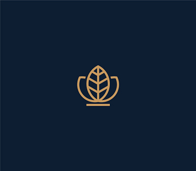 Leaf + throne blue brand brand identity gold identity leaf logo logo design logo mark logodesign mark nature throne tree vector