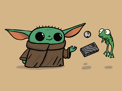 Baby Yoda yoda mandalorian doodle