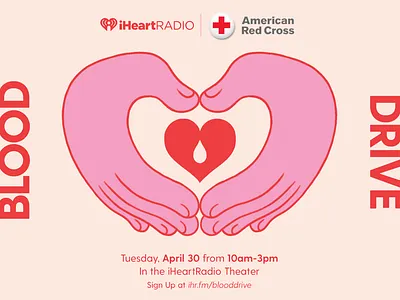 iHeartRadio Blood Drive TV graphic advertisement blood digital art editorial illustration handset heart illustration illustrative design love poster art volunteer