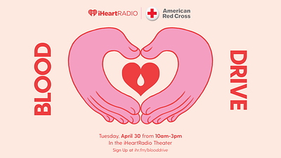 iHeartRadio Blood Drive TV graphic advertisement blood digital art editorial illustration handset heart illustration illustrative design love poster art volunteer