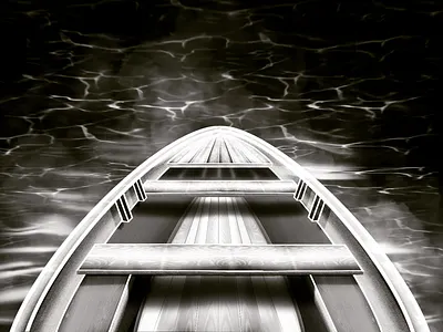 Travel black boat dark grey illustration light material night noise shadow texture travel water white wood