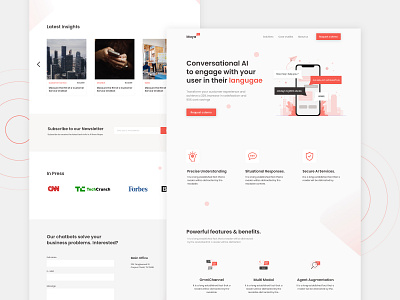 Conversational AI , chatbots artificialintelligence conversational ai illustration landing page ui uidesign